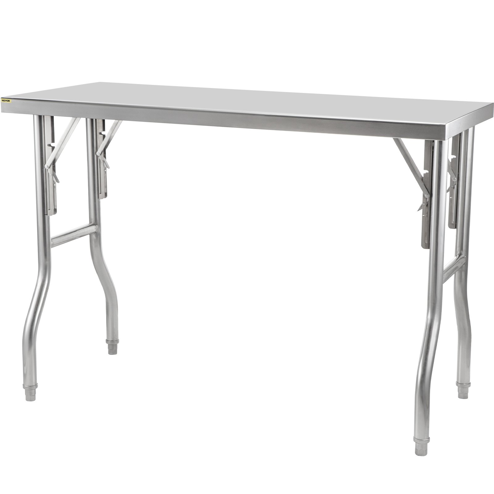 VEVOR Folding Commercial Prep Table, 48 x 24 Inch Commercial Worktable Workstation, Heavy-duty Stainless Steel Folding Table, Kitchen Work Table, for Home Kitchen Restaurant Garage