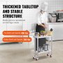 VEVOR Stainless Steel Catering Work Table 30x12 Inch Commercial Kitchen Table with 4 Wheels Commercial Food Prep Workbench with Flexible Adjustment Shelf for Kitchen Prep Table