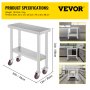 Kitchen Work Table Bench Commercial Work Food Prep Table Wheels 762*305mm