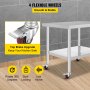 Commercial Stainless Steel Bench Kitchen work Food Prep Table 900x760mm w/Wheels
