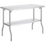 VEVOR Commercial Worktable Workstation 121.9x61 cm Folding Commercial Prep Table, Heavy-duty Stainless Steel Folding Table with 350.2 kg Load, Kitchen Work Table, Silver Stainless Steel Kitchen Island