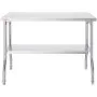 VEVOR Commercial Worktable Workstation 121.9x61 cm Folding Commercial Prep Table, Heavy-duty Stainless Steel Folding Table with 350.2 kg Load, Kitchen Work Table, Silver Stainless Steel Kitchen Island