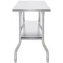 VEVOR Commercial Worktable Workstation 121.9x61 cm Folding Commercial Prep Table, Heavy-duty Stainless Steel Folding Table with 350.2 kg Load, Kitchen Work Table, Silver Stainless Steel Kitchen Island