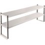 Stainless Steel Kitchen Bench Work Food Prep Table 30x91 cm Double Overshelf