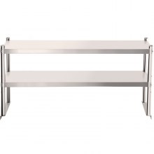 VEVOR Double Overshelf, Double Tier Stainless Steel Overshelf, 36 in. Length x 12 in. Width Double Deck Overshelf, Height Adjustable Overshelf for Prep & Work Table in Kitchen, Restaurant and Workshop