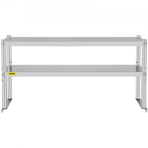 Double Overshelf, Double Tier Stainless Steel Overshelf, 30 In. L X 12 In W Double Deck Overshelf Height Adjustable Overshelf For Prep Work Table In Kitchen Restaurant