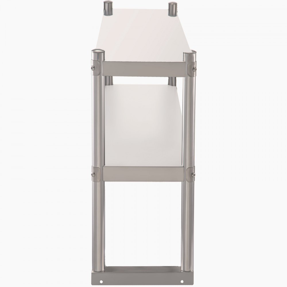 stainless steel VEVOR double overshelf with two-tier storage.