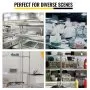 VEVOR Double Overshelf, Double Tier Stainless Steel Overshelf, 60 in. Length x 12 in. Width Double Deck Overshelf, Height Adjustable Overshelf for Prep & Work Table in Kitchen, Restaurant and Workshop