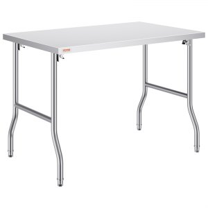 48 x 30 Inch Folding Commercial Prep Table Commercial Worktable Workstation, Heavy-Duty Stainless Steel Folding Table with 220 lbs Load,...