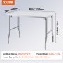 VEVOR folding commercial prep table, stainless steel, 48 x 30 x 34 inches, 25.8 lbs.