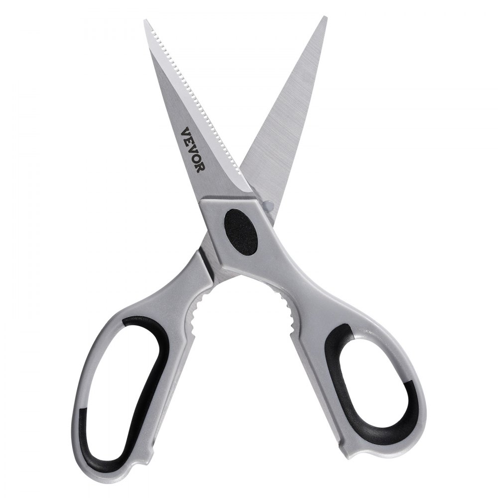 VEVOR Kitchen Scissors, Durable Stainless Steel Kitchen Shears with Protective Sheath, Heavy Duty Cooking Shears Soft Grip Comfort Handle, Kitchen Utensil for Cutting Meat, Food, Fish, Poultry, Grey