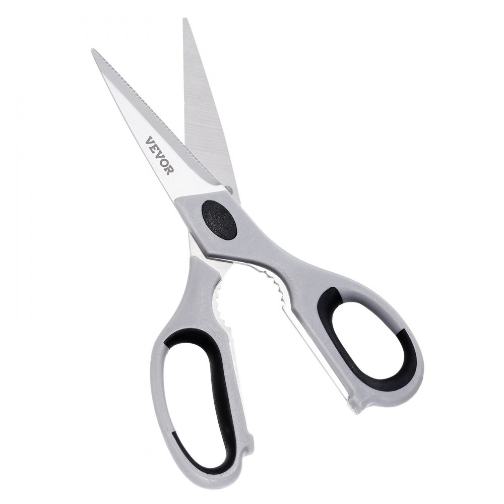 VEVOR Kitchen Scissors, Durable Stainless Steel Kitchen Shears with Protective Sheath, Heavy Duty Cooking Shears Soft Grip Comfort Handle, Kitchen Utensil for Cutting Meat, Food, Fish, Poultry, Grey