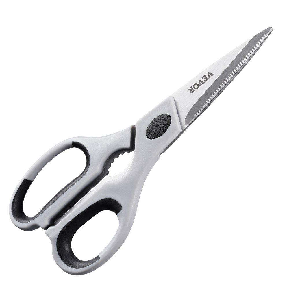 VEVOR Kitchen Scissors, Durable Stainless Steel Kitchen Shears with Protective Sheath, Heavy Duty Cooking Shears Soft Grip Comfort Handle, Kitchen Utensil for Cutting Meat, Food, Fish, Poultry, Grey