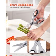 Kitchen Scissors Stainless Steel Kitchen Shears Protective Sheath Grey