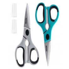 Kitchen Scissors 2 Pack Stainless Steel Kitchen Cooking Shears Cyan+Grey