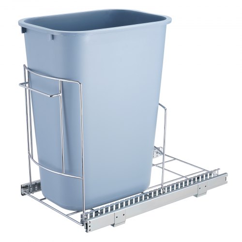VEVOR Pull-Out Trash Can, Under Mount Kitchen Waste Container with Slide ang Handle, 35 lbs Load Capacity Heavy Duty Garbage Recycling Bin for Kitchen Cabinet, Sink, Under Counter (Bin Not Include)