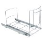 VEVOR pull-out trash can with sturdy metal frame on sliding rails for easy under-sink installation.