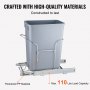 VEVOR Pull-Out Trash Can, 29L Single Bin, Under Mount Kitchen Waste Container with Slide and Handle, 110 lbs Load Capacity Heavy Duty Garbage Recycling Bin for Kitchen Cabinet, Sink, Under Counter