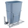 VEVOR pull-out trash can in a metal frame with sliding rails, featuring a light blue rectangular bin.