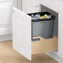 35QT Pullout Waste Container Under Cabinet Kitchen Bin Trash Can Soft Close