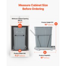 35QT Pullout Waste Container Under Cabinet Kitchen Garbage Bin Trash Can