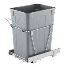VEVOR Pullout Trash Can for Kitchen Cabinets, 35 QT Garbage Waste Recycling Bin, Under Mount Waste Container, with Heavy Duty Metal Full Extension Sliding System and Handle, for Sink, Under Counter
