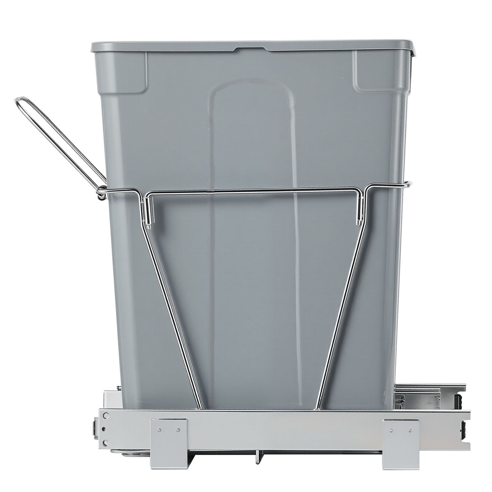 VEVOR Pullout Trash Can for Kitchen Cabinets, Garbage Waste Recycling Bin, Under Mount Waste Container, with Heavy Duty Metal Full Extension Sliding System and Handle, for Sink, Under Counter