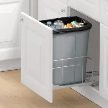 35QT Pullout Waste Container Under Cabinet Kitchen Bin Trash Can Soft Close