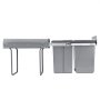 VEVOR Pullout Trash Can for Kitchen Cabinets, 20+10+10L Double Under Sink Garbage Waste Recycling Bin, Under Mount Waste Container, with Heavy Duty Metal Full Extension Sliding System and Handle