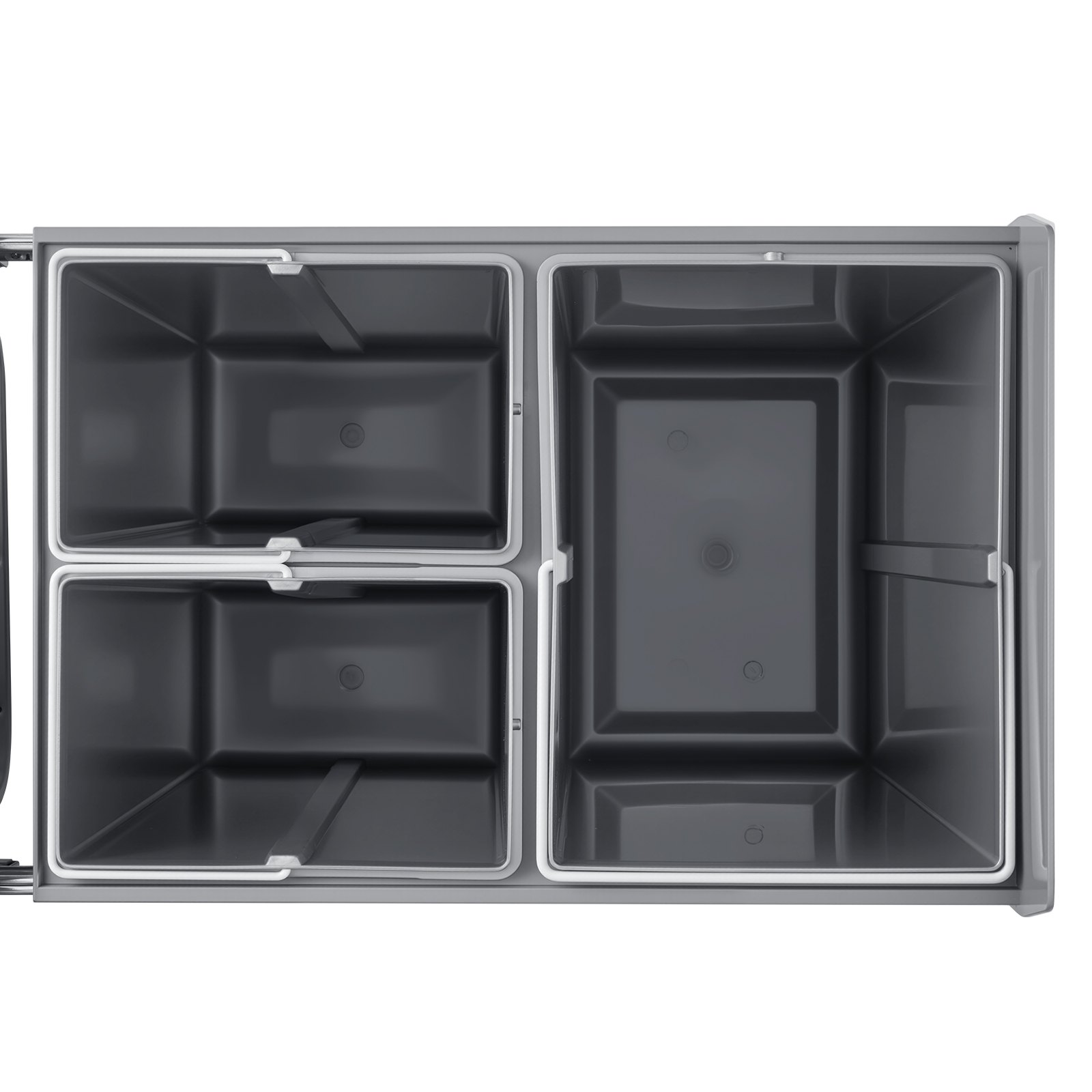 VEVOR Pullout Trash Can for Kitchen Cabinets, 20+10+10L Double Under Sink Garbage Waste Recycling Bin, Under Mount Waste Container, with Heavy Duty Metal Full Extension Sliding System and Handle