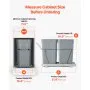 Double 27QTx2 Pullout Waste Container Under Cabinet Kitchen Bin Trash Can