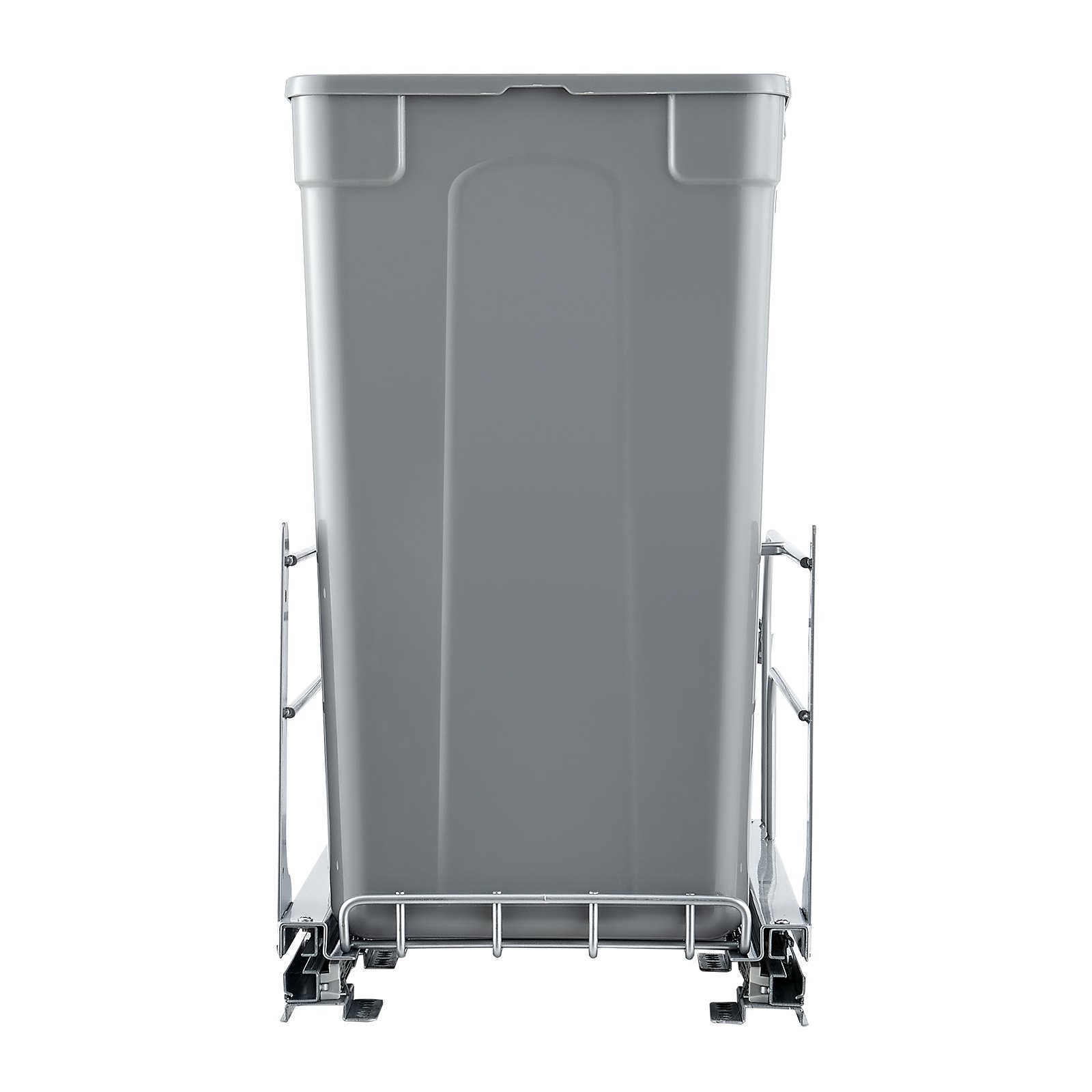 VEVOR Pull-Out Trash Can, 27 QT x2 Double Under Mount Kitchen Waste Container, Heavy Duty Garbage Recycling Bin with Door Kit and Soft Close Slide, for Kitchen Cabinet, Sink, Under Counter (Grey)
