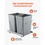 VEVOR Pullout Trash Can for Kitchen Cabinets, Double Under Sink Garbage Waste Recycling Bin, Under Mount Waste Container, with Heavy Duty Metal Full Extension Sliding System and Handle