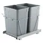 VEVOR Pullout Trash Can for Kitchen Cabinets, Double Under Sink Garbage Waste Recycling Bin, Under Mount Waste Container, with Heavy Duty Metal Full Extension Sliding System and Handle