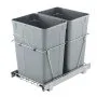 VEVOR Pullout Trash Can for Kitchen Cabinets, Double Under Sink Garbage Waste Recycling Bin, Under Mount Waste Container, with Heavy Duty Metal Full Extension Sliding System and Handle