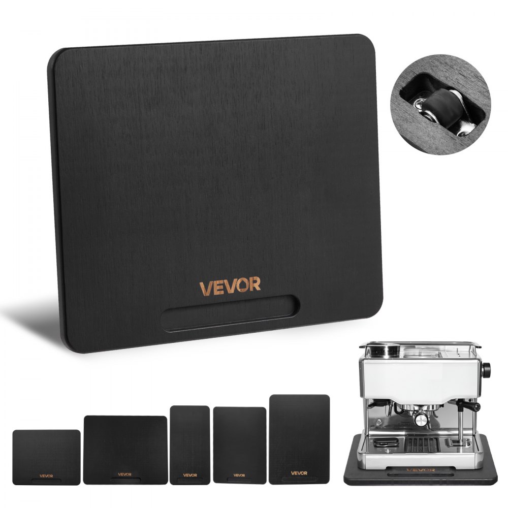 VEVOR Appliance Slider, Small 10.5 x 13-inch, Rolling Sliding Tray with Silent Rubber Wheels & Hollow Handle, Easy to Clean, Appliance Rolling Tray for Coffee Maker, Kitchen Countertop, Black