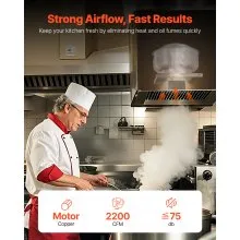 VEVOR Restaurant Hood Exhaust Fan 2200 CFM 560W Upblast Commercial High Speed