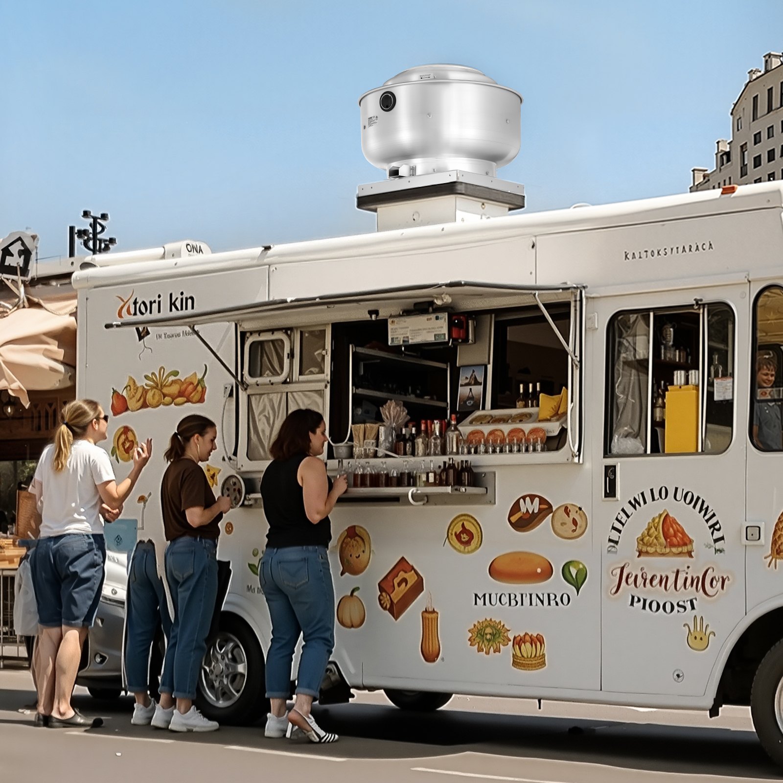 VEVOR Commercial Kitchen Exhaust Fan, 2200 CFM Restaurant Canopy Hood Exhaust Fan,  0.75HP 560W Direct Drive Food Truck Hood Vent, High Speed & Low Noise, for Warehouse, Agriculture