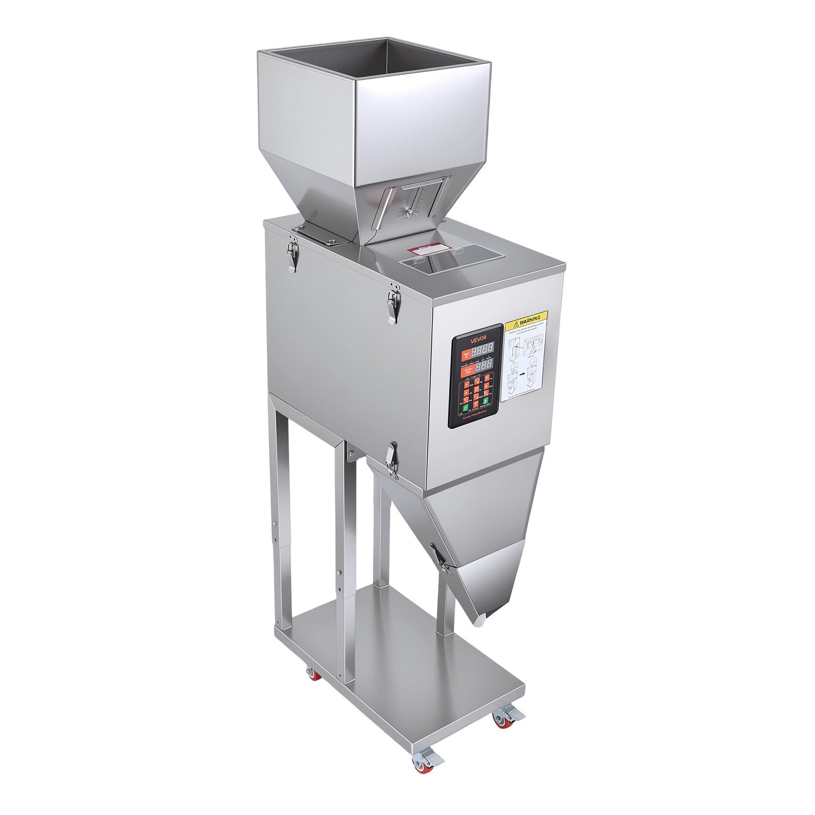 VEVOR Powder Filling Machine, 20-3000g (0.04 - 6.61lbs) Automatic Particle Dispenser, Stainless Steel, Smart Weighing Dispensing Filler w/ Foot Pedal, for Coffee Beans, Grains, Tea, Spices, Silver