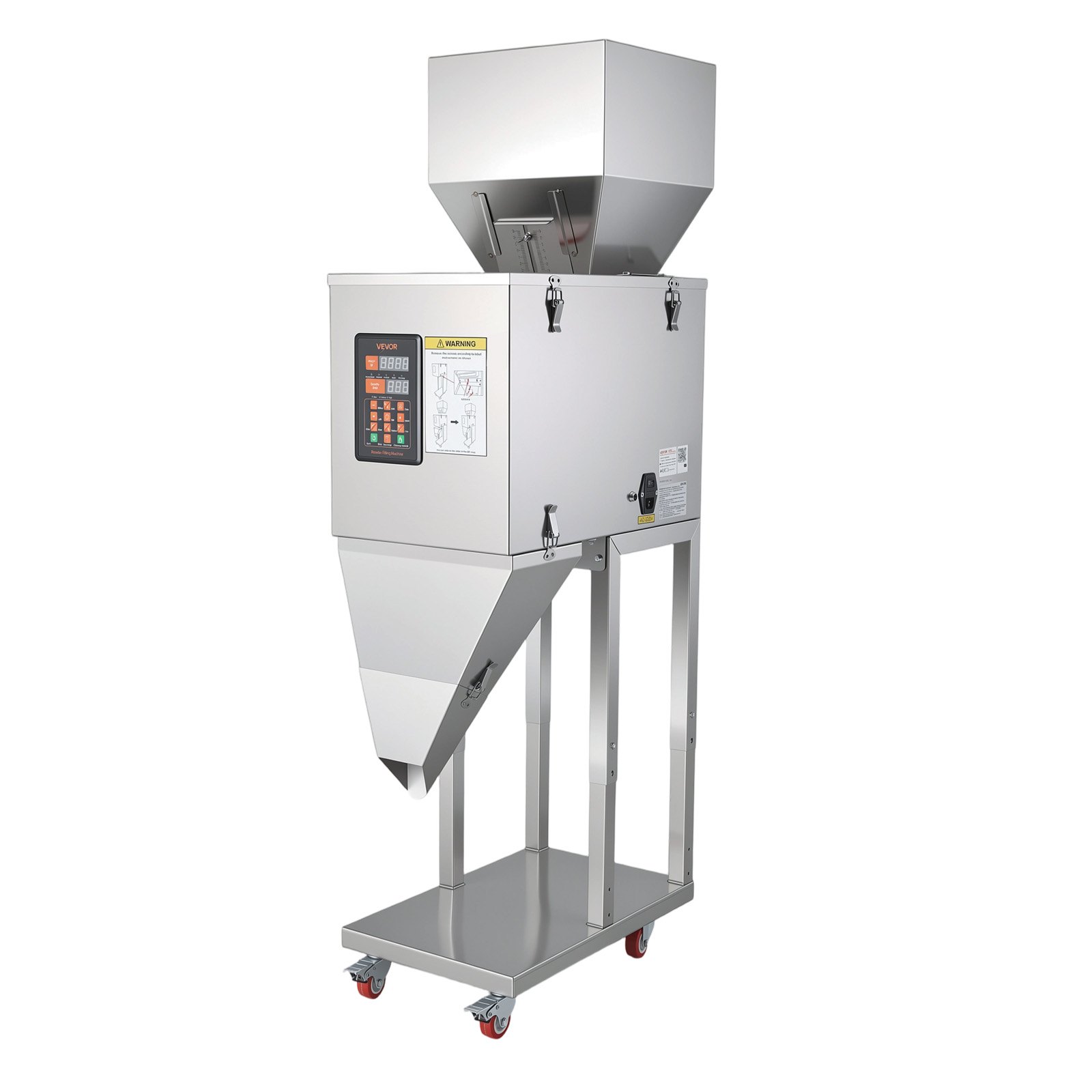 VEVOR Powder Filling Machine, 20-3000g (0.04 - 6.61lbs) Automatic Particle Dispenser, Stainless Steel, Smart Weighing Dispensing Filler w/ Foot Pedal, for Coffee Beans, Grains, Tea, Spices, Silver