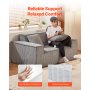 VEVOR Loveseat Sofa, 63-Inch 2-Seats Couch for Living Room, Modern Small Corduroy Couch with Pocket Springs, Soft Cushions, Comfy Loveseat for Bedroom, Office or Apartment, No Assembly Required, Gray