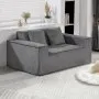 VEVOR Loveseat Sofa, 160 cm 2-Seats Couch for Living Room, Modern Small Corduroy Couch with Pocket Springs, Soft Cushions, Comfy Loveseat for Bedroom, Office or Apartment, No Assembly Required, Gray