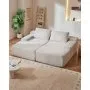 Oversized Double Chaise Lounge 82.7 in Corduroy Sectional Loveseat Sofa Beige