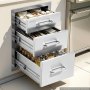 VEVOR Outdoor Kitchen Drawers, 36.8 x 57.1 x 52.1 cm (WxHxD), 3-Tier Access, for BBQ Island Storage, Patio Bars and Grill Station with Handle, Built-In BBQ Island Drawers Organize Cookware Accessories