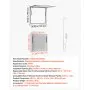 VEVOR Concession Window 915x915mm Aluminum Alloy Frame Service Window, for Food Truck, Up to 85 Degrees Stand Serving w/ Awning Door and Drag Hook, Rainwater Resistant for Concession Trailer