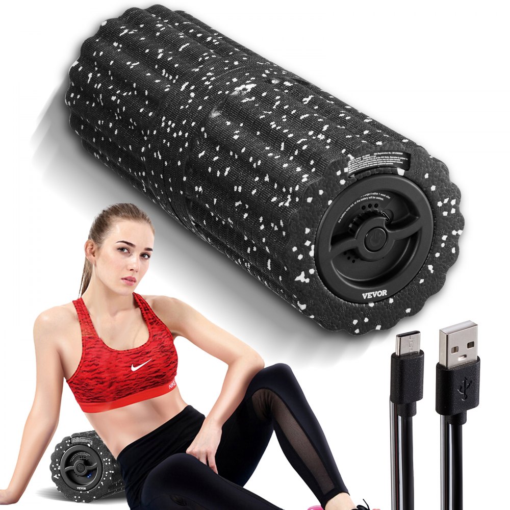 VEVOR Vibrating Foam Roller 4 Intensities Rechargeable Electric EPP Foam Roller