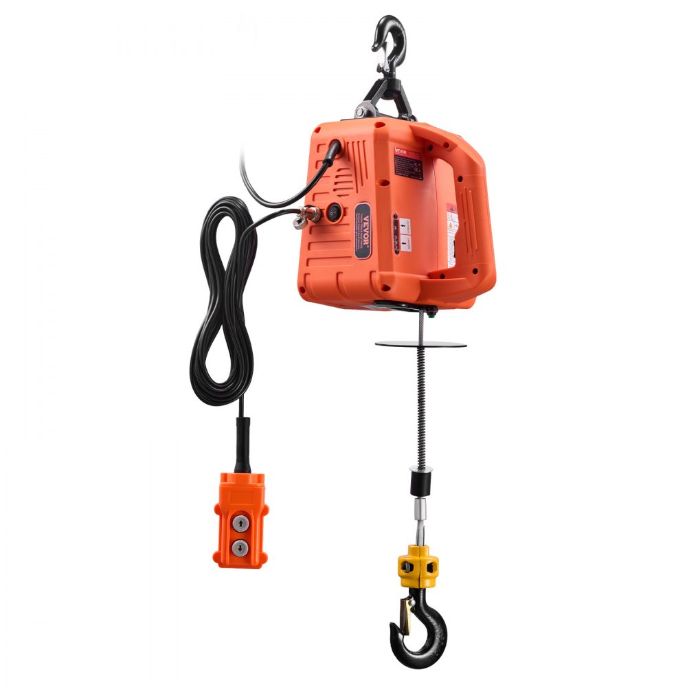 VEVOR 3-in-1 Electric Hoist Winch, 700 kg Capacity, 1500W Portable Power Winch Crane, 7.6 m Lifting Height, 5 m/min with Manual, Wired and Wireless Remote Control for Factory, Warehouss, Garage