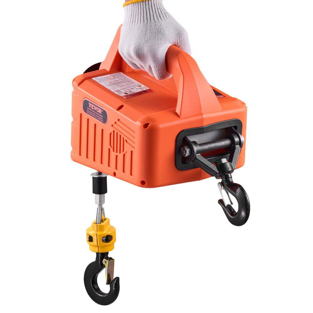 VEVOR 3-in-1 Electric Hoist Winch, 700 kg Capacity, 1500W Portable Power Winch Crane, 7.6 m Lifting Height, 5 m/min with Manual, Wired and Wireless Remote Control for Factory, Warehouss, Garage