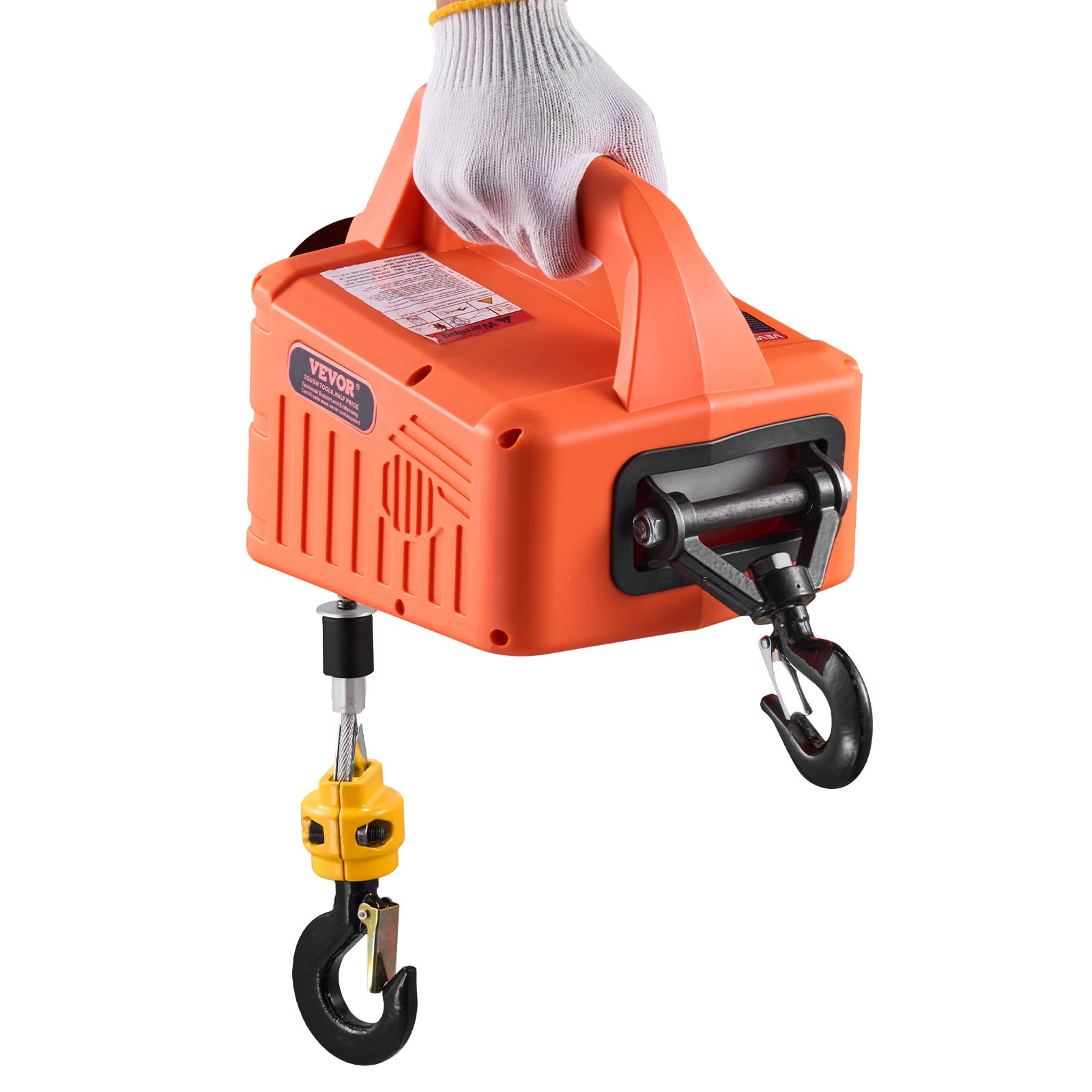 VEVOR 3-in-1 Electric Hoist Winch, 700 kg Capacity, 1500W Portable Power Winch Crane, 7.6 m Lifting Height, 5 m/min with Manual, Wired and Wireless Remote Control for Factory, Warehouss, Garage