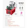 VEVOR Electric Driven Hydraulic Pump, 750W 10,000 PSI, 120V Double Acting Hydraulic Pump Power Pack Unit, Solenoid Valve with Pedal Switch, 2.1 Gal / 8L, for Punching, Bending, Double Acting Cylinders
